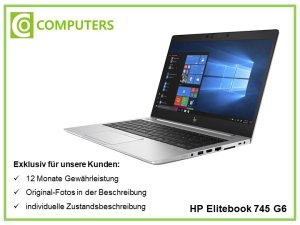 HP Elitebook 745 G6 / Ryzen 5 3.Generation / 8 GB RAM / 256 GB SSD - refurbished Laptop - guter Zustand